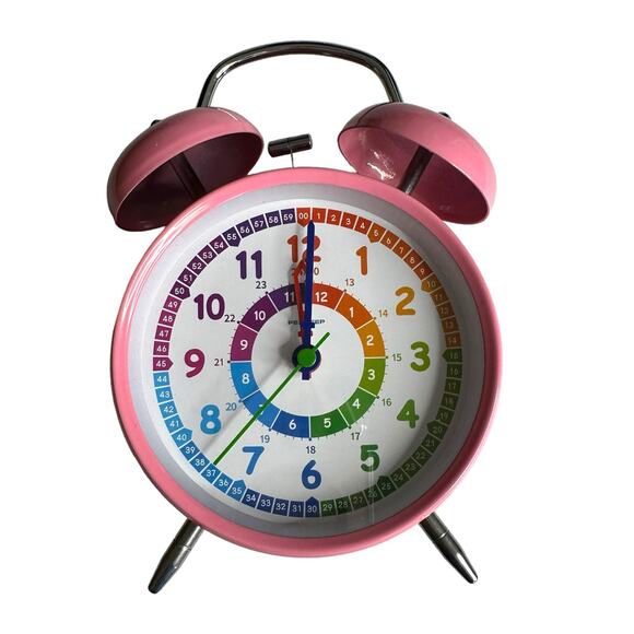 Retro Alarm Clock Bubble Gum Pink - Picture 3 of 4